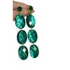 Silver needle retro emerald acrylic diamond-encrusted geometric earrings European and American long temperament high-end earrings women