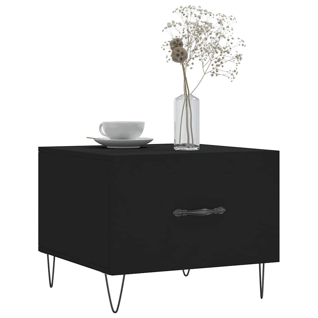 Coffee Tables 2 Pcs Black 50x50x40 Cm Engineered Wood
