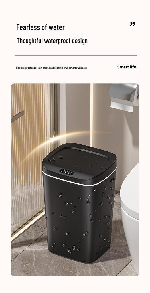 2026 Stylish Induction Trash Can: 16L Large Smart Bin with Odor-Sealed Lock for Home Use