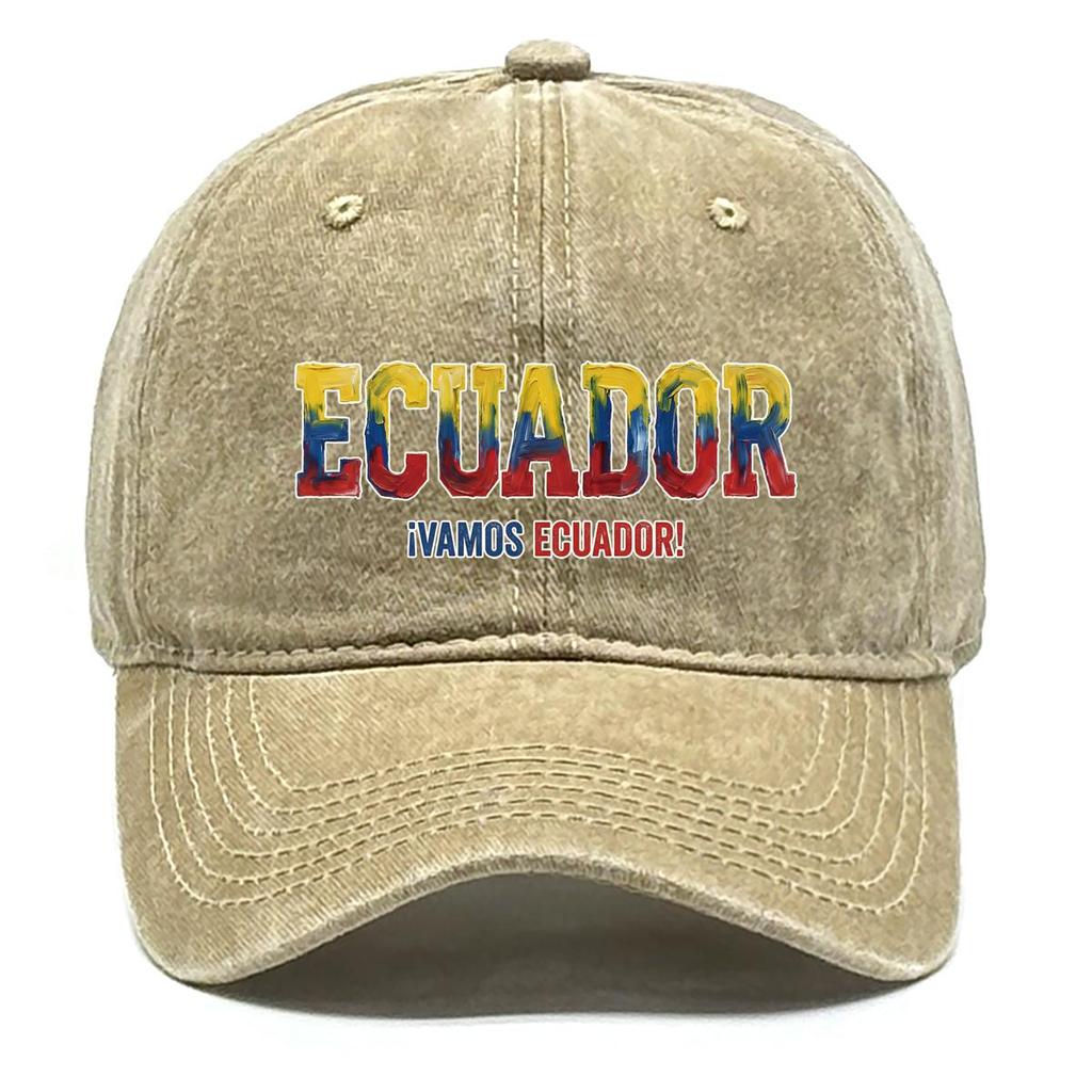 "ECUADOR" "VAMOS ECUADOR" Flag Printed Sun Hat , Adjustable Sun Hat Fashion Vintage Simple Hip Hop Sun Hat