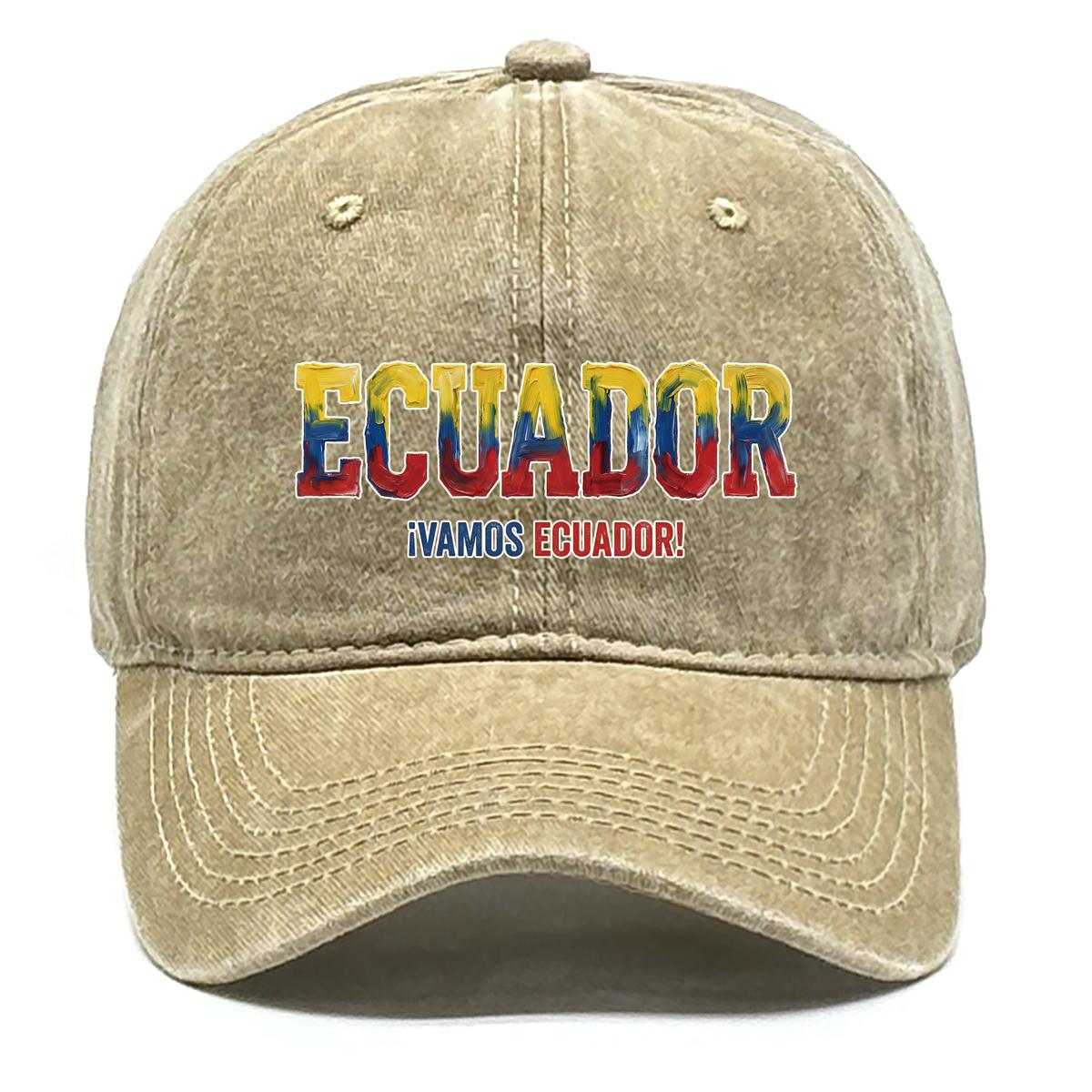 

ECUADOR VAMOS ECUADOR Flag Printed Sun Hat , Adjustable Sun Hat Fashion Vintage Simple Hip Hop Sun Hat as the picture хаки