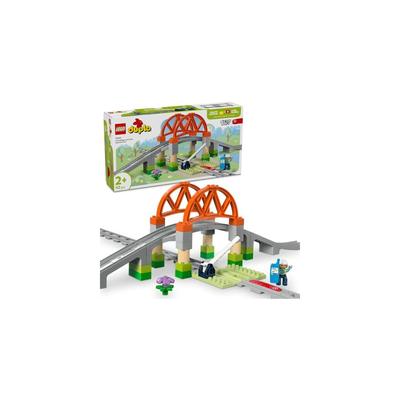 LEGO DUPLO Town Train Tracks and Bridge Toy Set for Kids 1.5-4 Years Old Educational Building Blocks