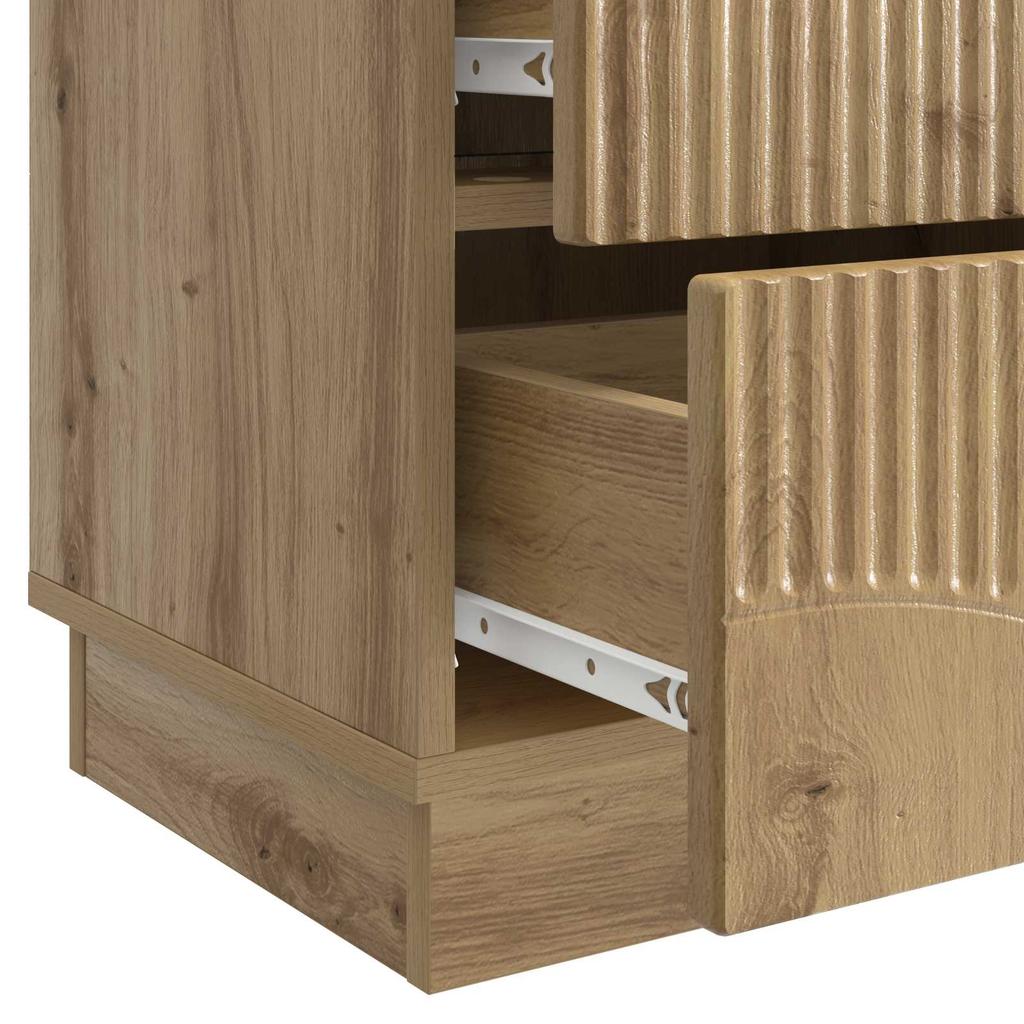 Artisan Oak Nightstand 43 x 34.5 x 44.5 cm Engineered Wood