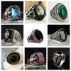 New Men's Ring Popular Artificial Zircon Inset Retro Style Classic Pattern Black Face Trend Business Casual Party