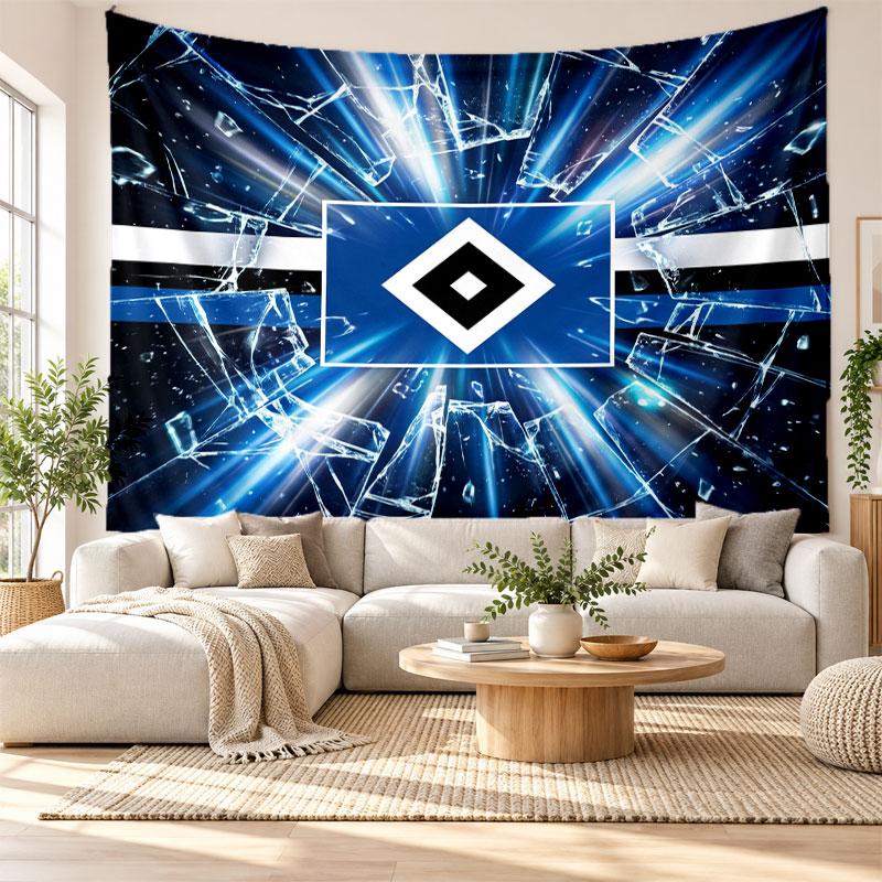 Hamburger SV Football Wall Tapestry, Soft Fabric Wall Hanging, Decorative Backdrop For Bedroom Home Wall Art