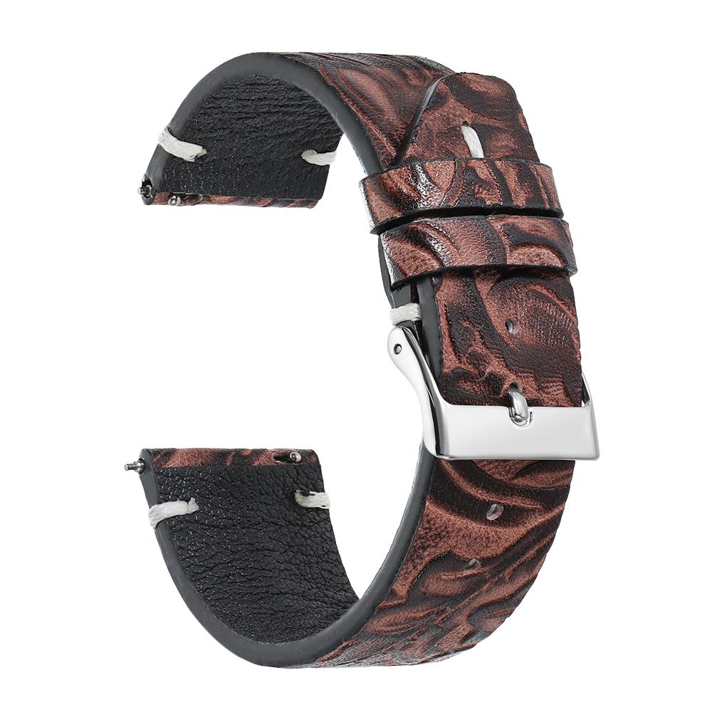 

Винтажный Оригинальный 20 22 мм Ретро Принт Кожаный Ремешок для Часов Ремешки для Seiko Кожаный Ремешок Браслет для Мужчин Женщин 20mm коричневый