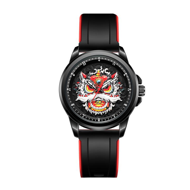 WLISTH Unique Creative Chinese Dragon Pattern Luxury Men's Watches Fashion Gift Brand Quartz Sport Silicone Wrist Watch