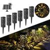 Solar Garden Pathway Lights Waterproof LED Lawn Lamps with Unique Hollow Patterns Sensor for Outdoor Decorative Illumination