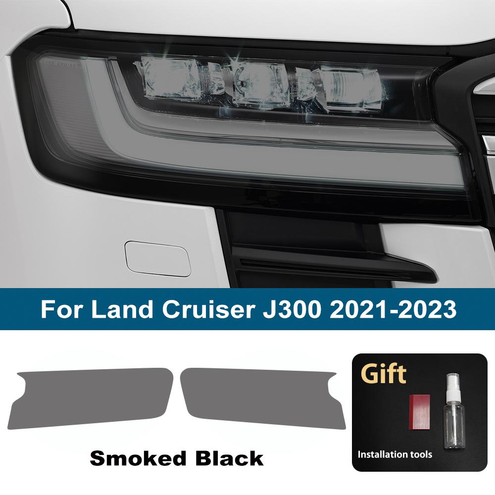 

Smoke Black Car Headlight Protective Film TPU PPF Pre Cut Anti-Scratch Headlight Vinyl Film for Land Cruiser J300 J200 70 Series For J300 21-23 SMK