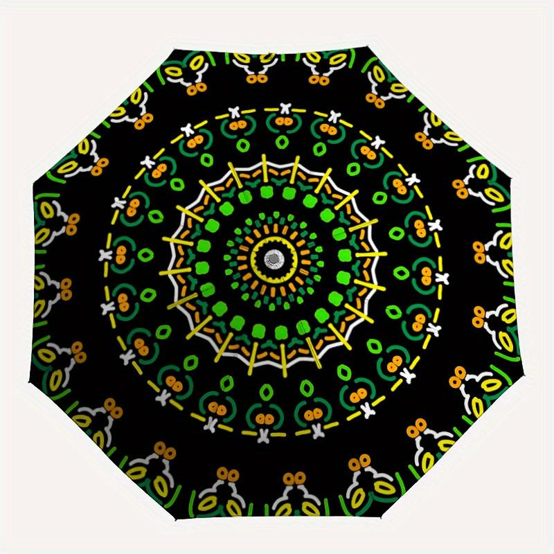

1pc Mandala Pattern Automatic Opening/closing Umbrella with Auto Open/Close, Windproof, Foldable Sunshade, Perfect Gift for Friends, Durabl