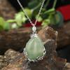 1pc Fashion Sweater Chain Teardrop-shaped Natural Stone Rose Necklace Ladies Pendant Jewelry Gifts