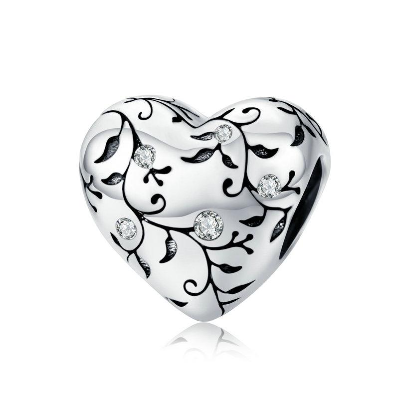 BAMOER Silver Charm Collection 925 Silver Dazzling CZ Beads Fit Bracelets & Bangles Jewelry