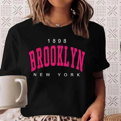 Trendiges und minimalistisches kurzärmeliges Oberteil mit Buchstabenaufdruck Sommer Mode Street Hip-Hop Kleidung Lässiges tägliches T-Shirt mit Rundhalsausschnitt