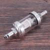 Pmandgk 2X Chrome Glass Fuel Gasoline Crude Engine Inline Filter 5/16" 8mm Silver Motorcycle