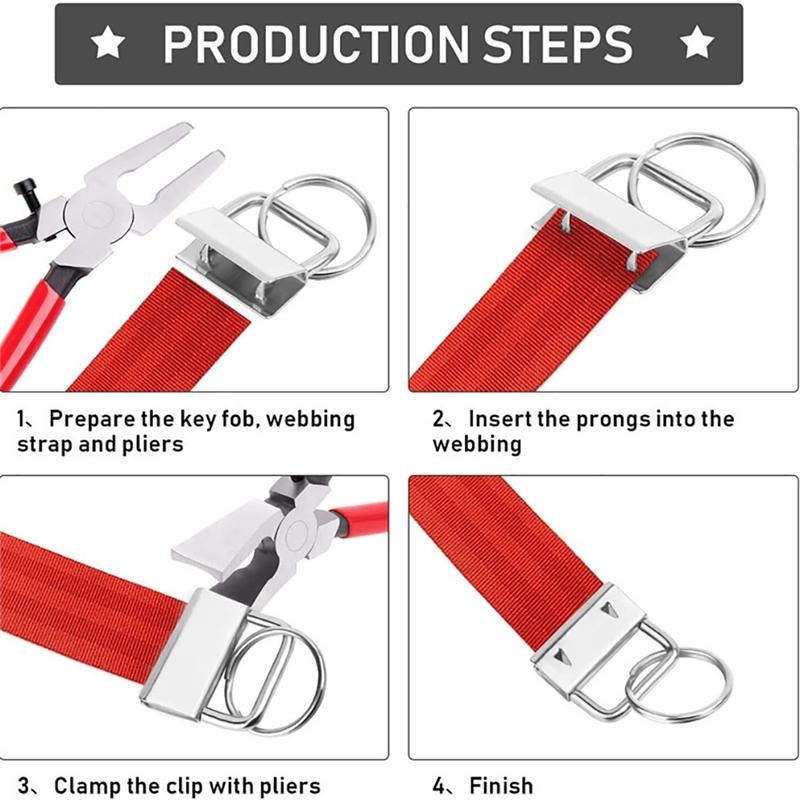 20PCS 25mm Keychain Tail Clip with Tool Pliers Set for Webbing Strap Luggage Belt Wallet Keychain O Ring Buckle DIY Craft Hook