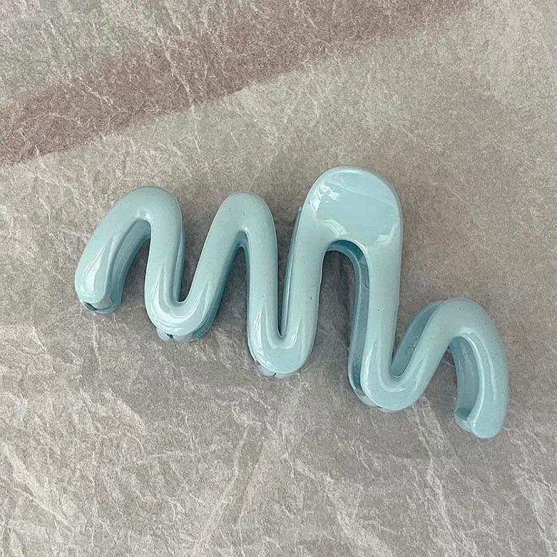 Nové barevné Jelly Wave Hair Claw Vlásenka Ženy Dívky Módní Design Korejský Sladký Jednoduchý Nepravidelný Spona do vlasů Pokrývky hlavy