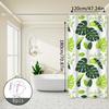 Turtle Leaf Pattern Shower Curtain, Natural Plant Element Design, Bathroom Decorative Shower Partition Curtain