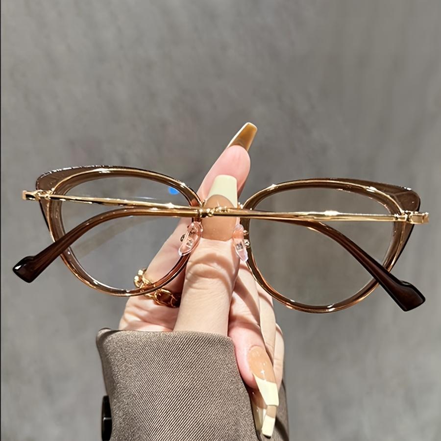 Y2K Cat Eye Non-Prescription Computer Glasses, Full Rim TR Frame, Polycarbonate Lens, Anti-Blue Light, Unisex Eyewear