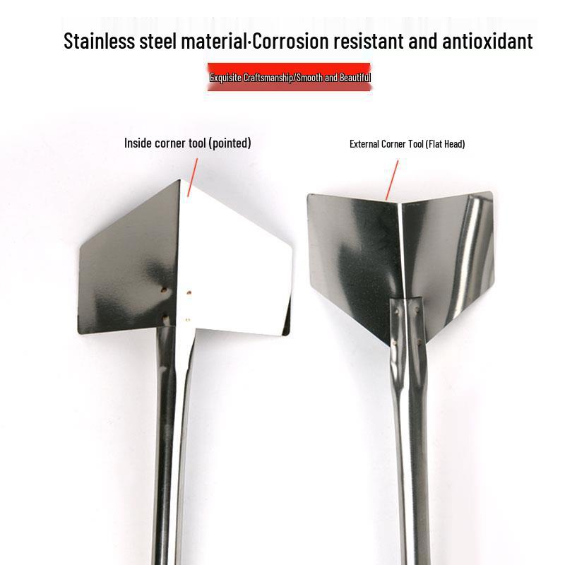 Stainless Steel Corner Tool: Internal & External Corner Puller and Putty Scraper for Interior & Exterior Wall Grinding.