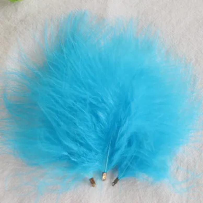 FeatherVelvet Feathers with Metal Clip Buckle, Turkey Plumas, DIY Feather Jewelry, Craft, Dream Catcher, Decoration Material, 10-12cm