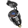 PD 3.0 Type C USB Fast Charger Din to USB and 18W QC 3.0 Power Outlet with Voltmeter for 12V-24V Ducati BMW MotorcycleJAS