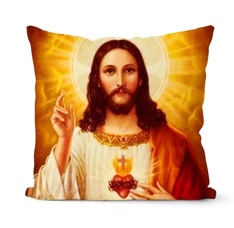 Nativity Cushions Case Retro Oil Painting Christmas Pillowcase Hot Jesus Christ Print Throw Pillows Case Sofa Chair Room Decor