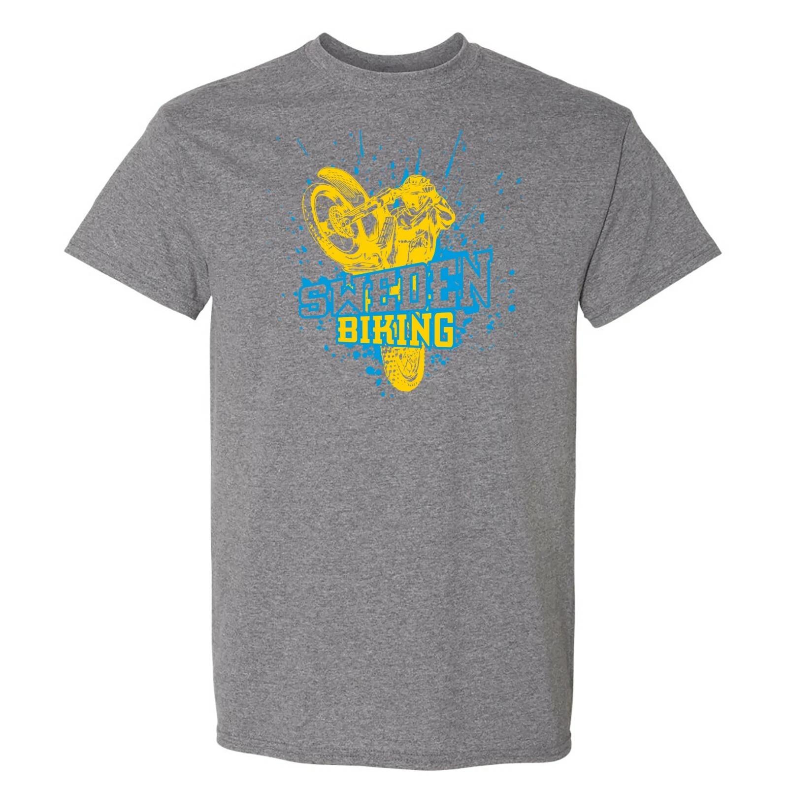 Sweden Biking - Cycling Summer Sports T Shirt - Graphite Heather S