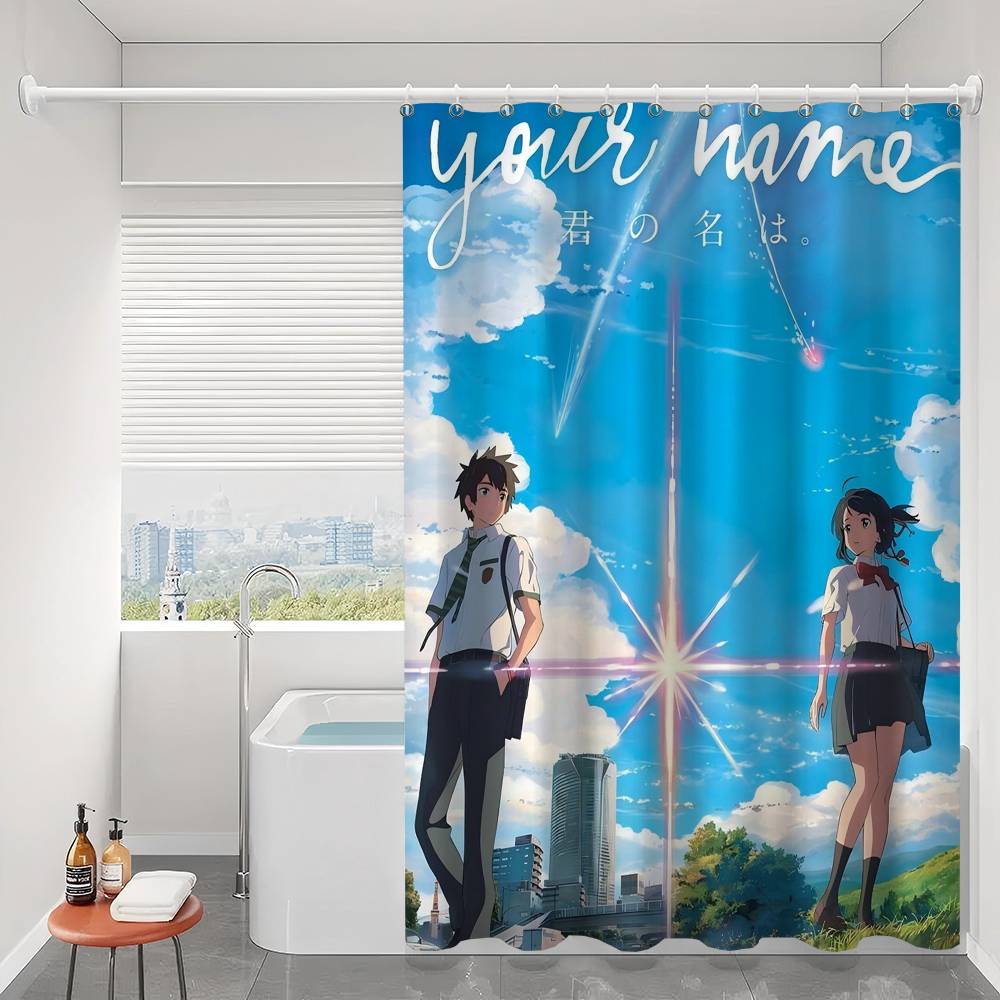 Japan Anime Y-Your Name Waterproof Fabric Shower Curtain Bathroom Decoration Curtain Home Hawaiian Style Shower Curtain