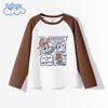 Baleno Children's Clothing Boys' Long-Sleeved T-Shirt Spring and Autumn Style 12-Year-Old Boys' Color-Blocked Top Children's Pure Cotton Sportswear