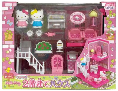 Muraoka Hello Kitty Casa Maravilhosa de 2 Andares Brinquedo Faz de Conta Para Meninas a Partir de 3 Anos