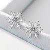 Buyee 925 Sterling Silver Sweet Stud Earring Snowflake White Zircon Earring for Women Girl Fashion Party Fine Jewelry Earring