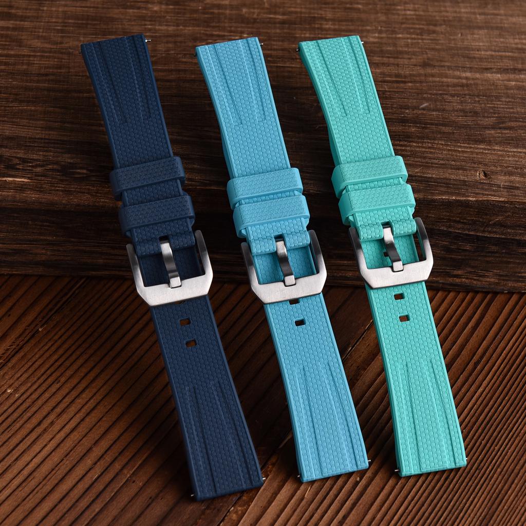 20mm 22mm Premium FKM Fluorkautschuk Taucheruhr Armband Militärqualität Für Seiko Oris Citizen Schnellverschluss Anti-Rutsch