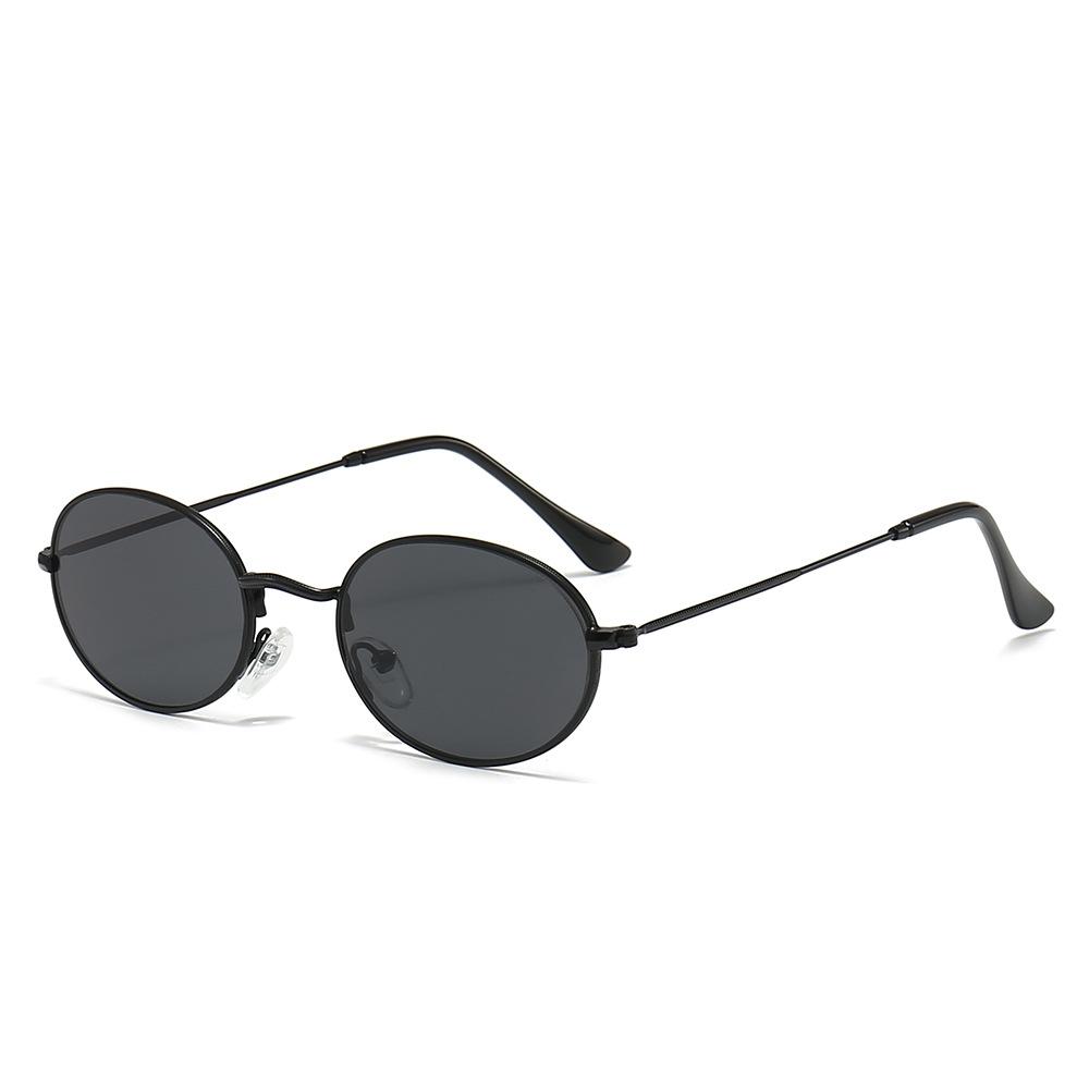 Metal sunglasses, retro oval-shaped, oversized style, punk sunglasses, driving glasses