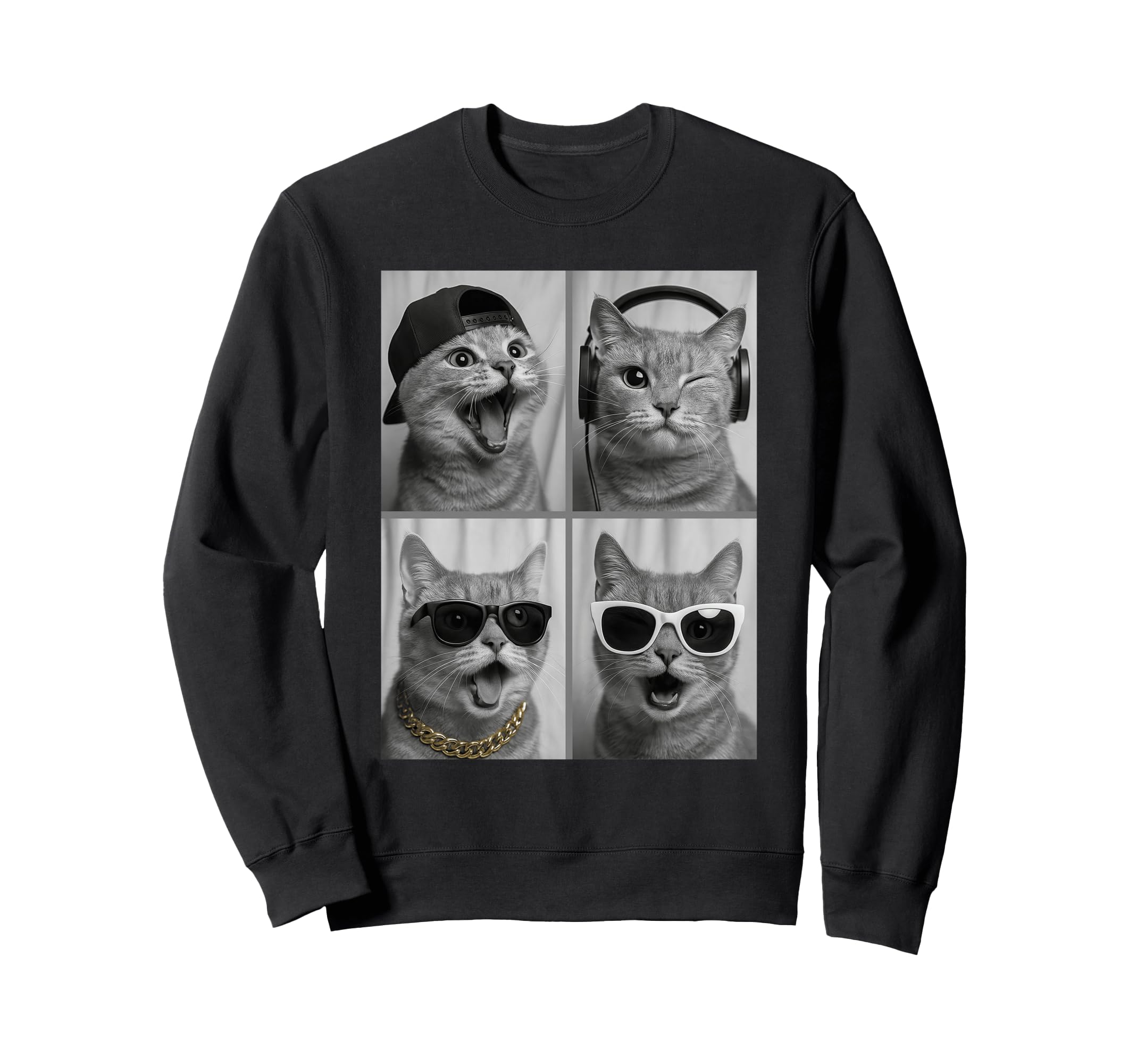 

Cat headphones sunglasses sweatshirt