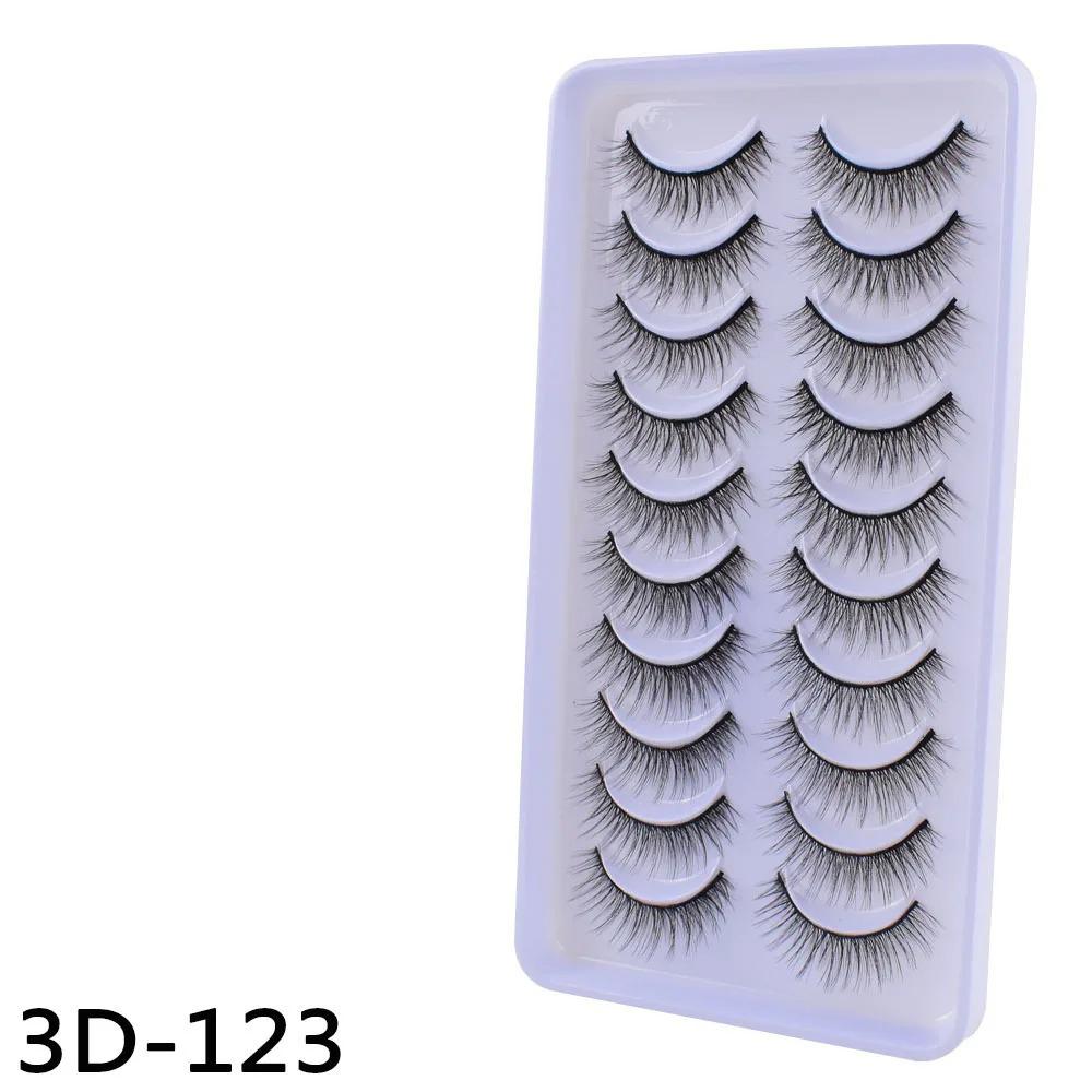 10Pairs 3d Lashes Mink False Eyelashes Eye Fake Lash Eyelash Extension Natural Set Wispy Lashes Supplies Tools Beauty Fluffy