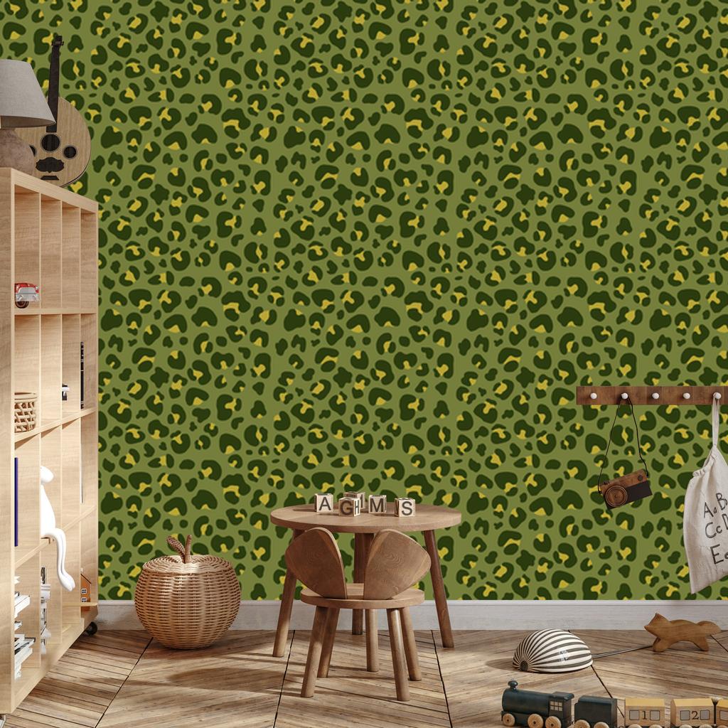 Olive and Lime Green Leather Wallpaper for Living Room and Bedroom 50x1000