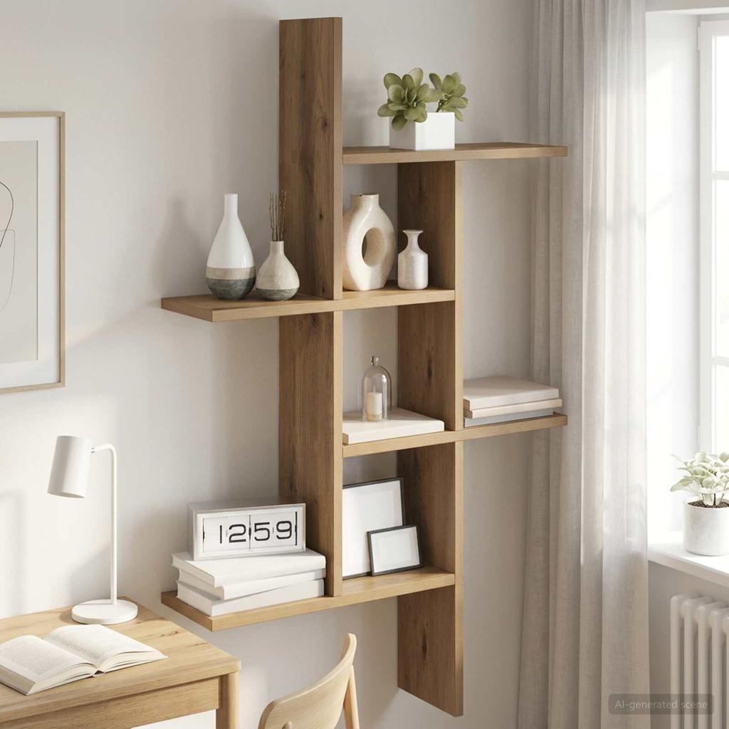Wall Shelf Artisan Oak 61 x 15 x 102 cm Engineered Wood
