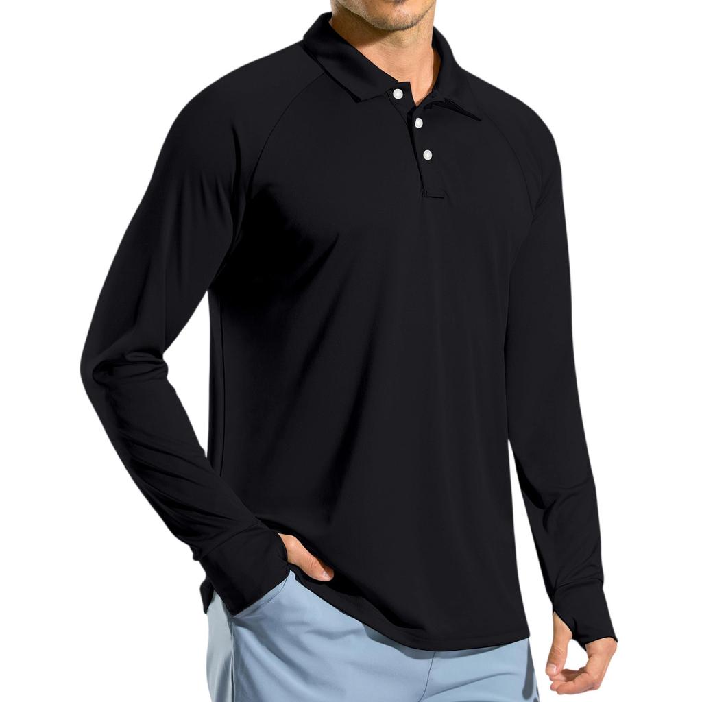 Men's Raglan Long Sleeve Golf Shirt UPF 50+ Lightweight Shirt