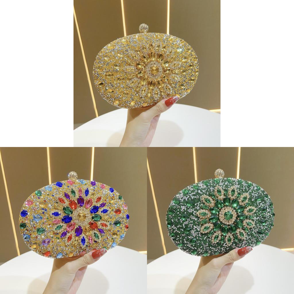 Borsa da Sera Girasole Diamante d'Acqua Pochette Lussuosa con Perline per Eventi Formali