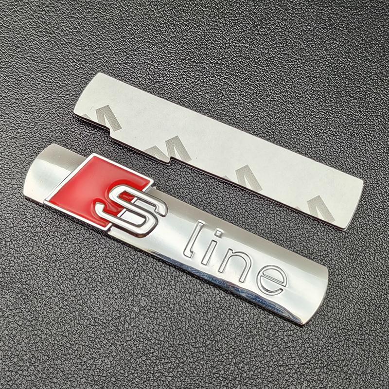 3D Metal Logo S Line Badge Decal Emblem Car Sticker For f2 Sline Q3 Q5 Q7 A1 A2 A3 A4 A5 S3 S5 SQ5 SQ7 RS5 RS7 TT Accessories