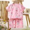 Set di Abbigliamento Estivo per Bambini Set T-shirt a Maniche Corte con Stampa di Animali Cartoni Animati Pantaloncini 2 Pezzi per Bambini e Bambine Morbido Cotone Abbigliamento Casual Quotidiano per Bambini