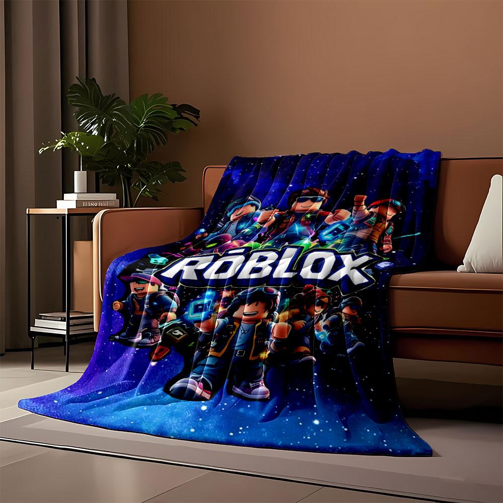 Group of Vibrant Cartoon Avatars with Sci-fi Items In a Cosmic Backdrop. for All Seasons Blanket Lunch Break Throw Gift