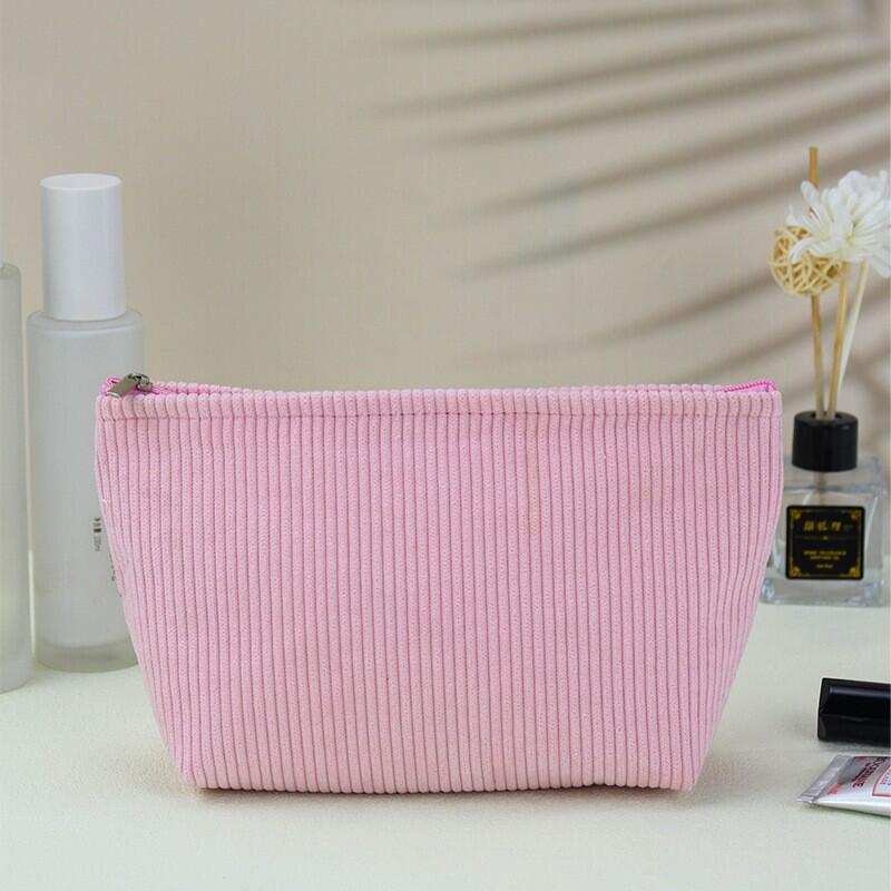 

Corduroy Octagon & Dumpling Makeup Bags, Large Capacity Water-Resistant Travel Cosmetic Organizer with Multiple Pockets dumpling bag розовый