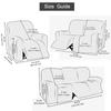 1 /2 /3 Seater Waterproof Recliner Chair Cover With Pocket Living Room Pu Relax Armchair Slipcover Recliner Sofa Cover