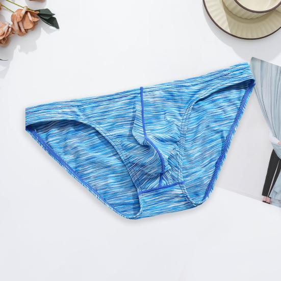 Men Slim Fit Briefs Low-rise High Elasticity U-convex Printing Panties Breathable Smooth Lines Underwear