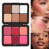 12-Color Blush & Contour Palette: Handaiyan All-in-One Matte & Cream Highlight with Iron Box