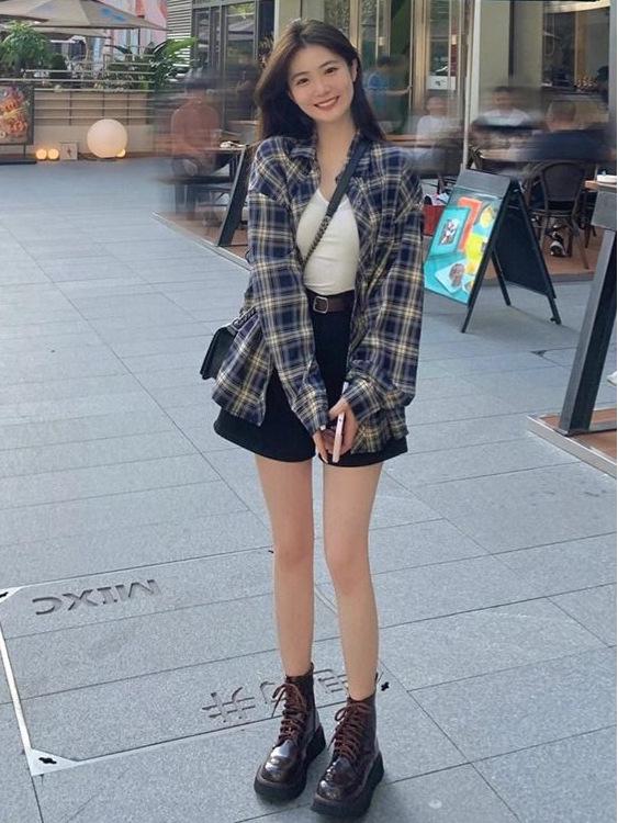 Women's Plaid Grid Long Sleeve Cardigan - Thin, Retro, Loose Fit for Spring/Summer