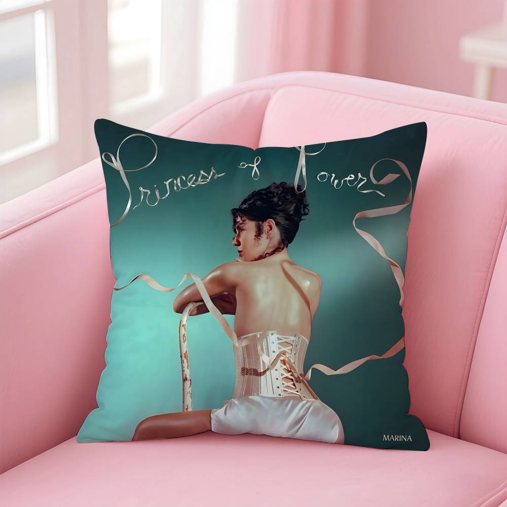 

Музыкальный альбом M-Marina and the diamonds Наволочка с принтом Наволочка для гостиной, дивана, чехол для подушки и декор для спальни 12x12Inch