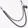 Hip Hop Metal Waist Chain For Men With Dual Layer Skull And Cross Pendant Youth Accessories