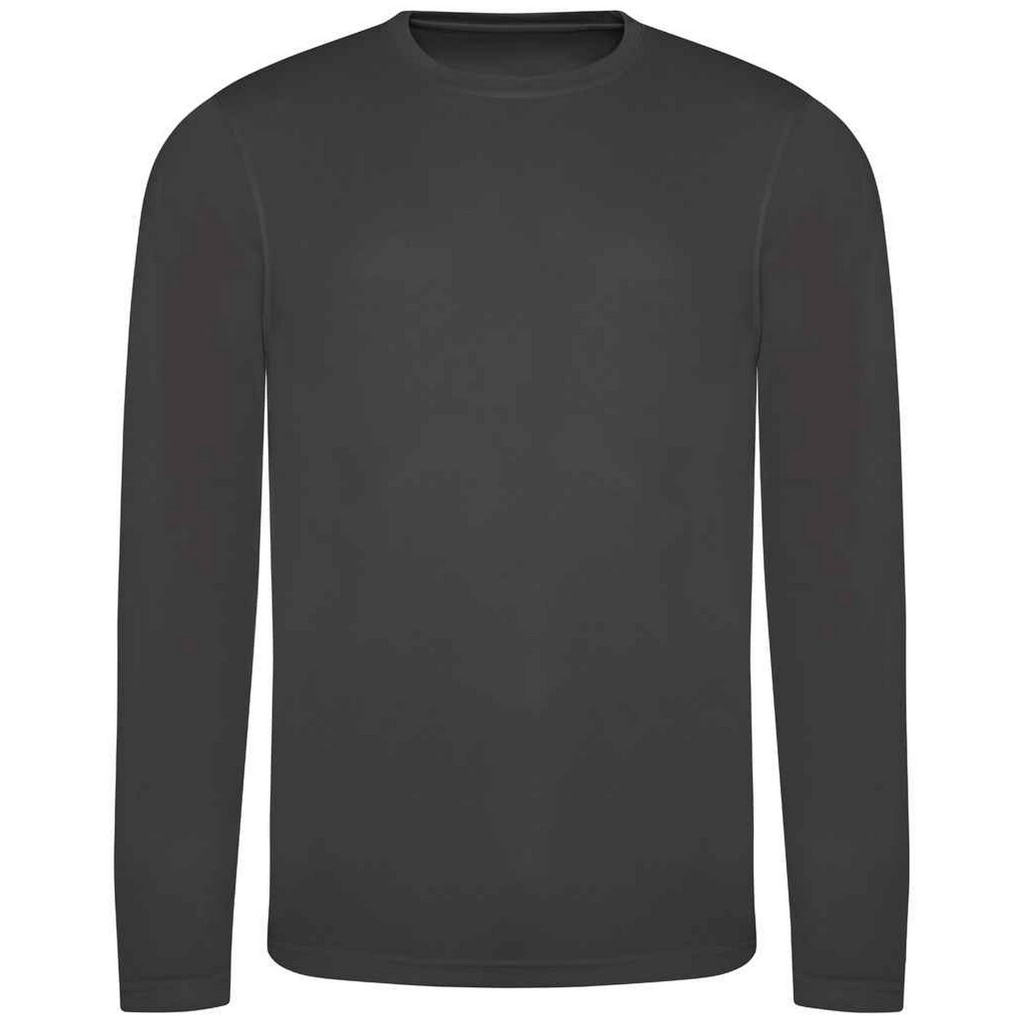 AWDis Cool heren vochtafvoerend T-shirt met lange mouwen XXL houtskool